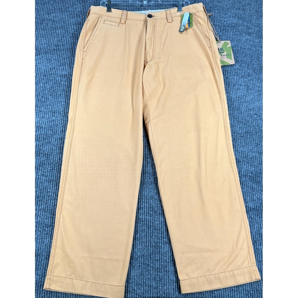 Life Khaki Pants Mens 36x30 Yellow Chino Casual Outdoor Work Relaxed New
